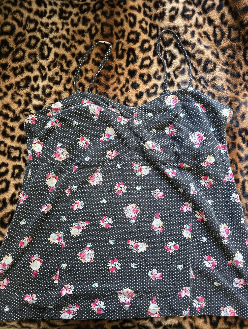 Torrid Cami Tank Polka Dot Floral Size 3